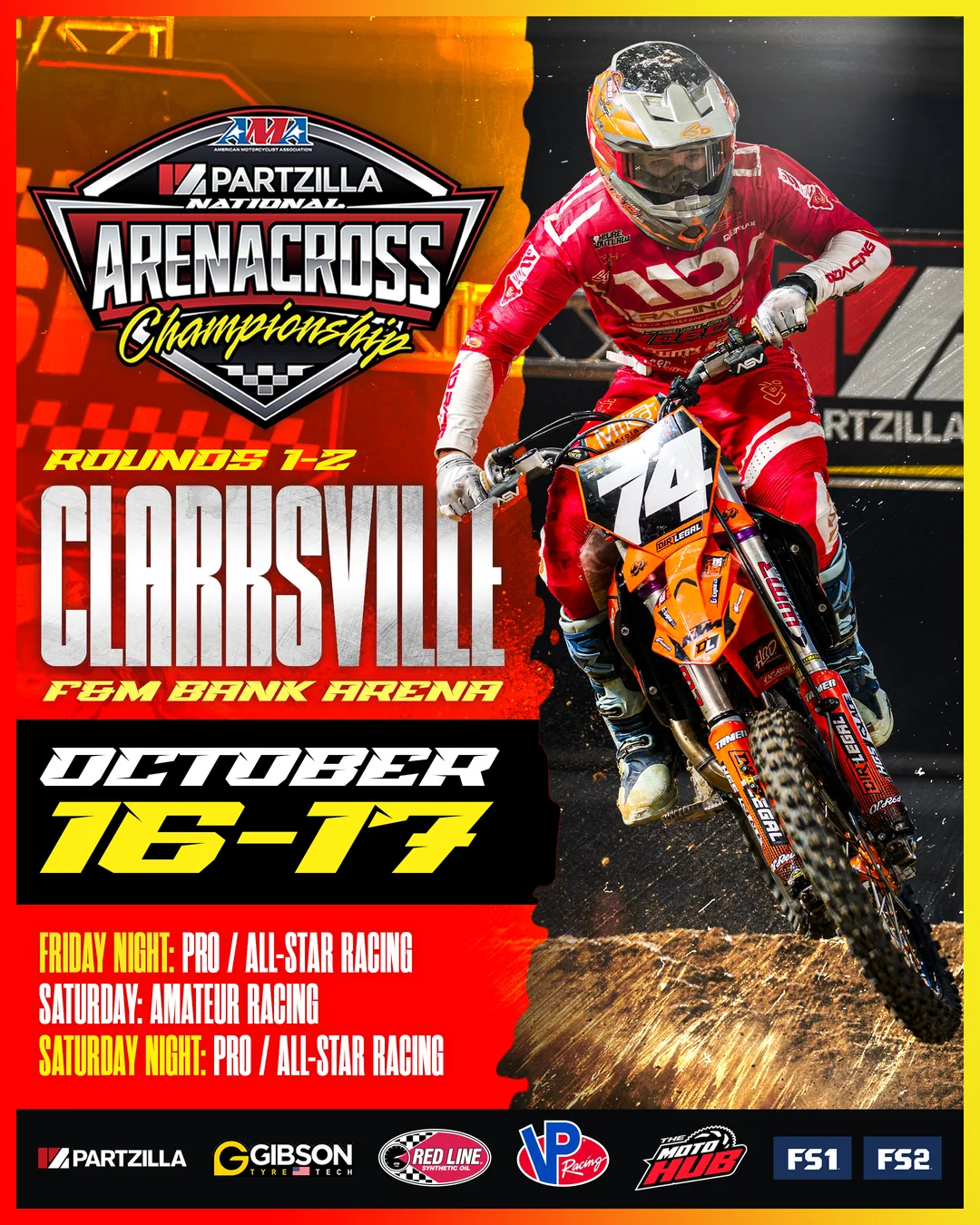 Partzilla Arenacross Clarksville Rounds 1 and 2 event poster