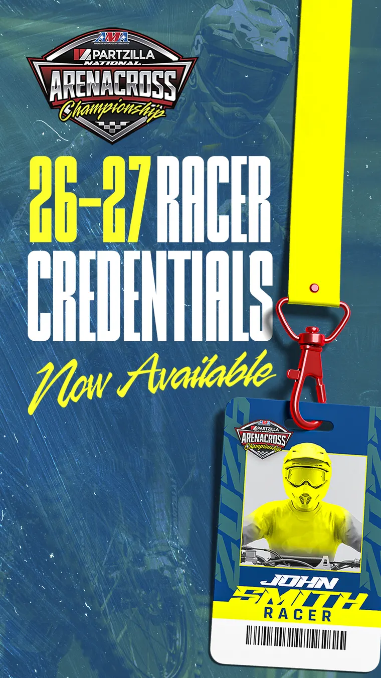 Racer credentials story graphic